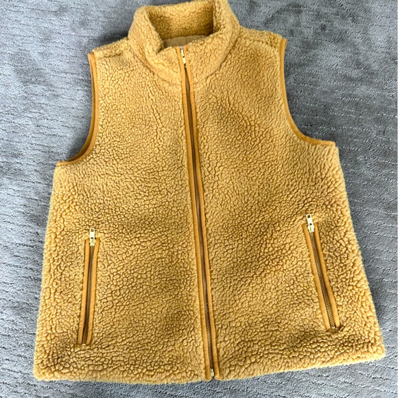 J. Crew Jackets & Blazers - J CREW SHERPA WOMENS VEST - GOLD YELLOW. MEDIUM. RARE!!!